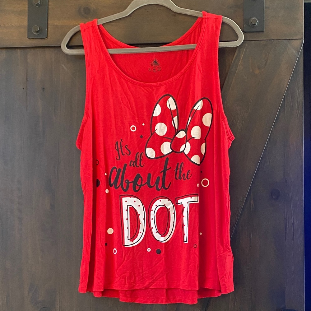 Disney Red Tank Top with Polka Dot Bow